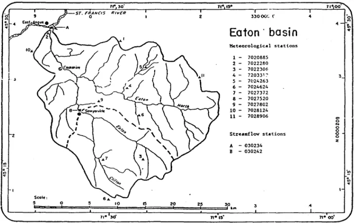 Figure 2.2  Geographie location of the test basin. 