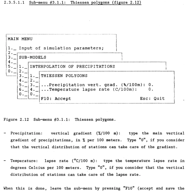 Figure  2.12  Sub-menu  #3.1.1:  Thiessen  polygons. 