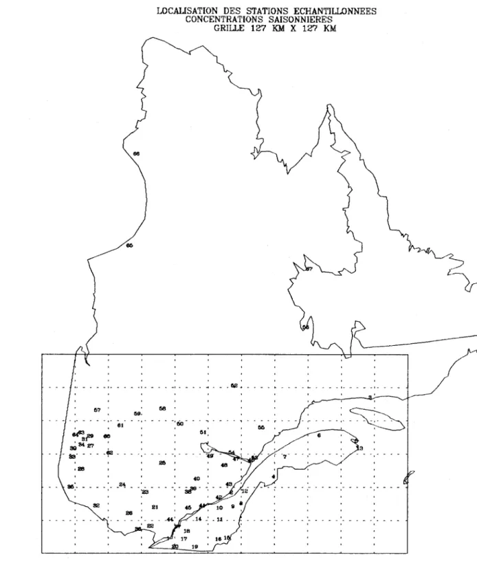 Figure  1  Localisation  des  stations  de  qualité  des  précipitations 