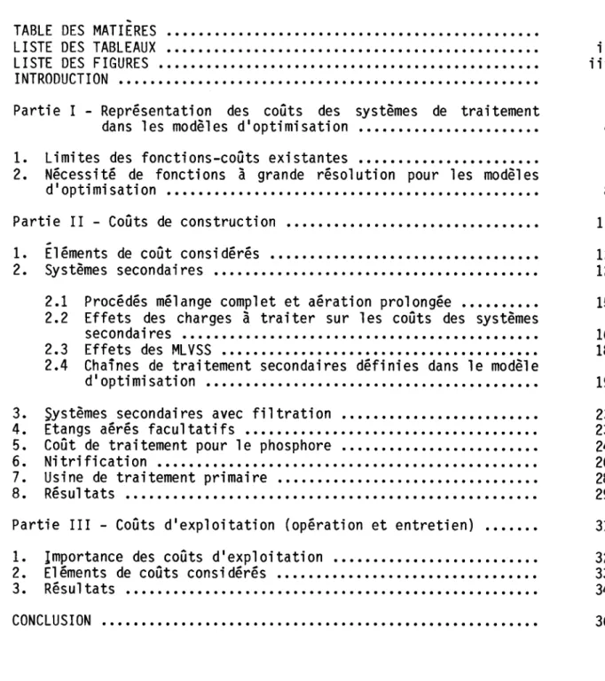 TABLE  DES  MATIERES 