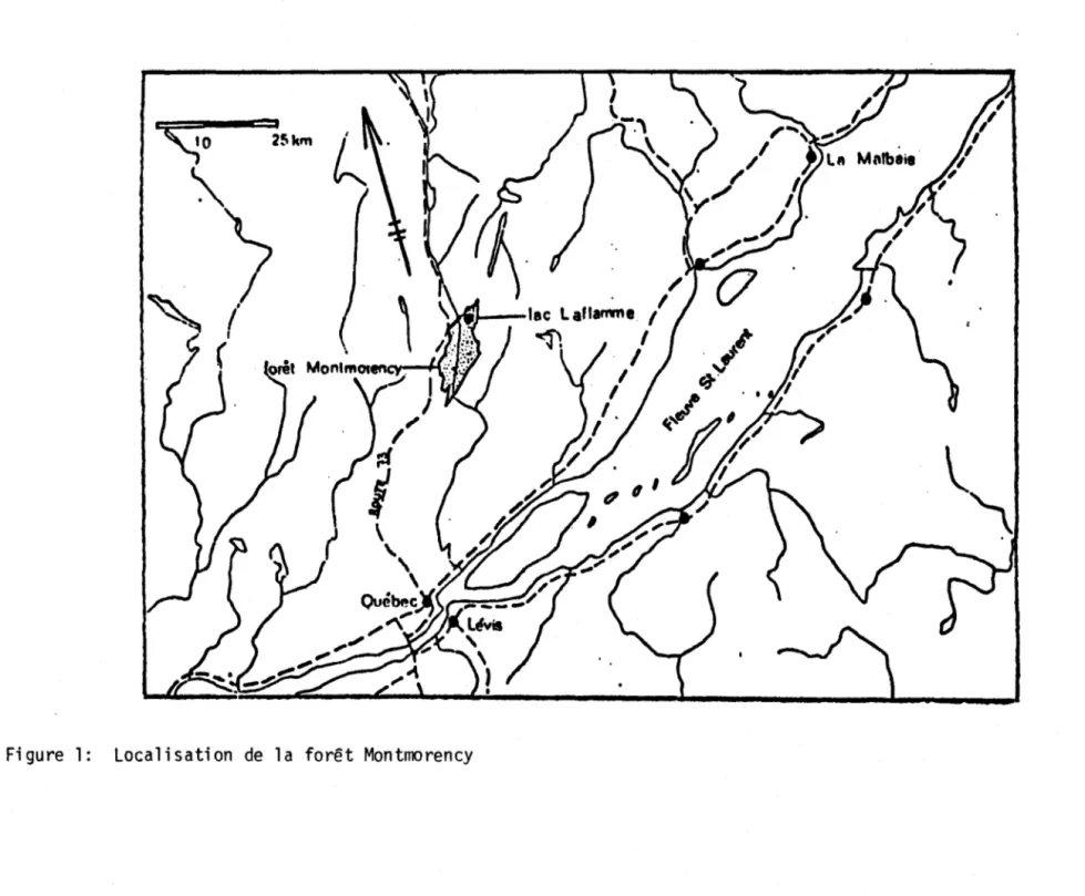 Figure  1:  Localisation  de  la  forêt  Montmorency 