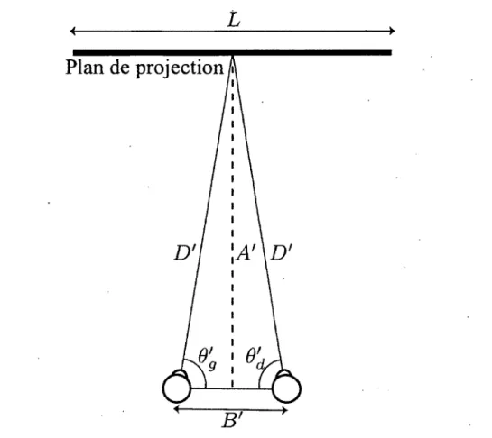 Figure 2.3 - Configuration de  base pour  le visionnement stéréoscopique. 