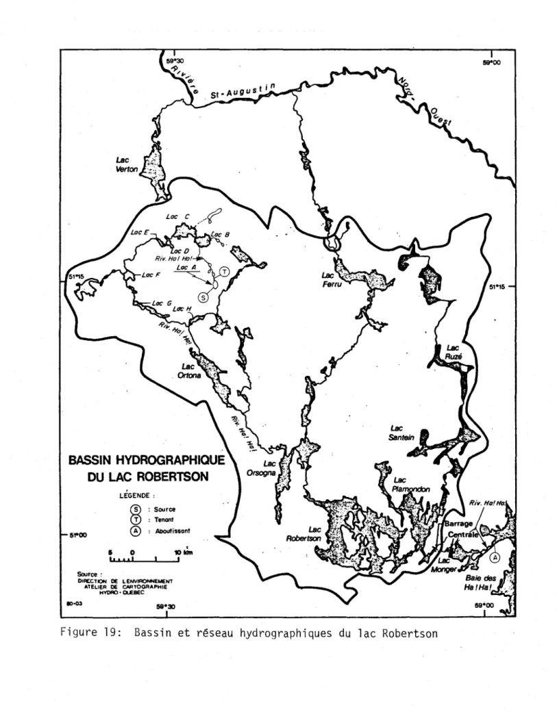 Figure  19:  Bassin  et  réseau  hydrographiques  du  lac  Robertson 