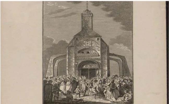 Illustration VI: façade occidentale sud de la tour de l’horloge à Notre-Dame des  Tables (XVIII e  siècle) 