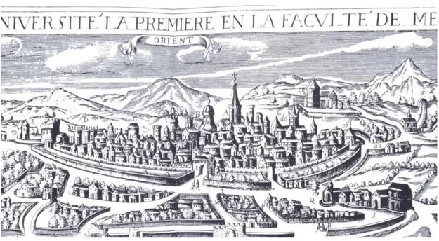 Illustration II : plan de la ville du XVI e  siècle 