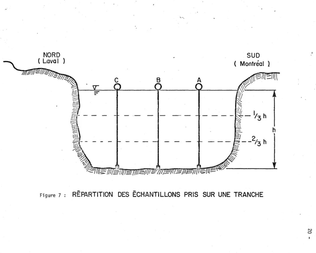 Figure  7:  RËPARTITION  DES  ËCHANTILLONS  PRIS  SUR  UNE  TRANCHE 