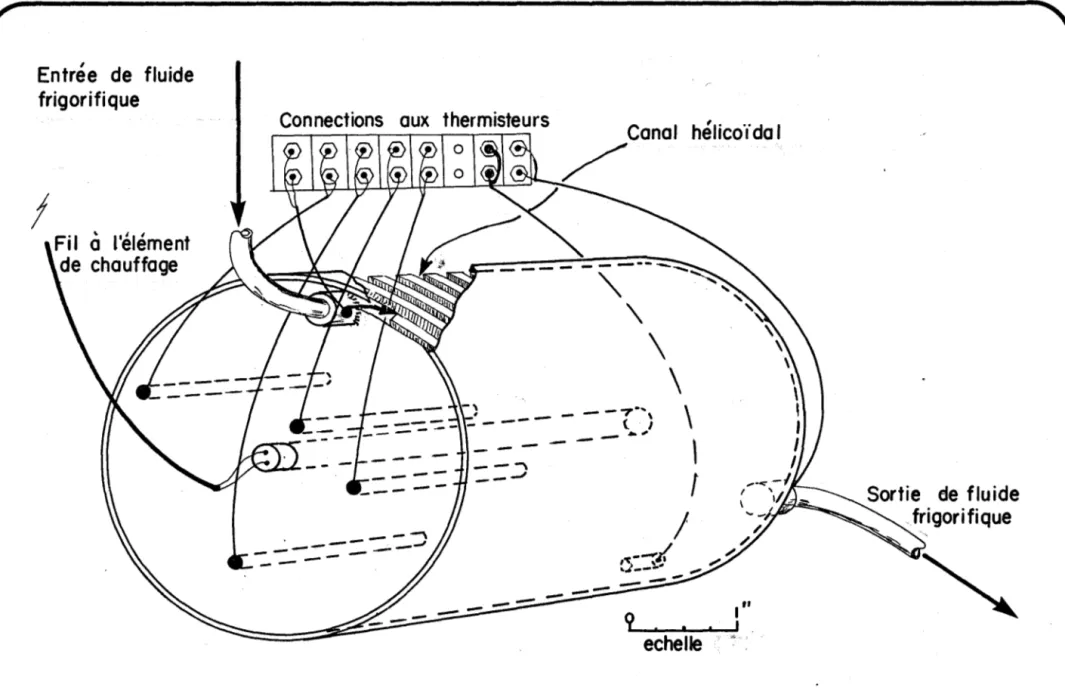 FIGURE  1  .  Diagramme  qui  montre  le  mode  de  construction  du  prototype  et  les  positions  des  therm isteurs 