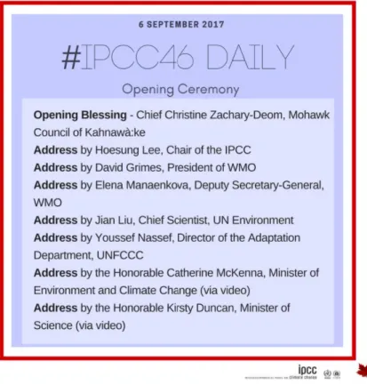 Figure 4.3: IPCC46 discours   Source: auteur 2017 