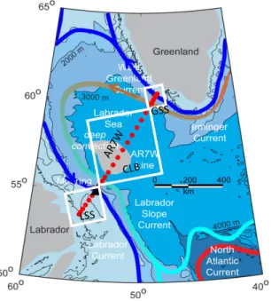 Figure  1.1  Patron  de  circulation  des  masses  d’eau  dans  la  mer  du  Labrador