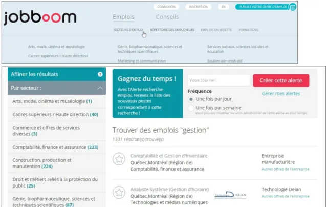 Figure 3.2 : Site Internet Jobboom 