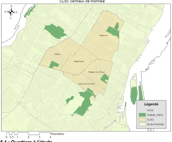 Figure 6.1 : Quartiers à l’étude 