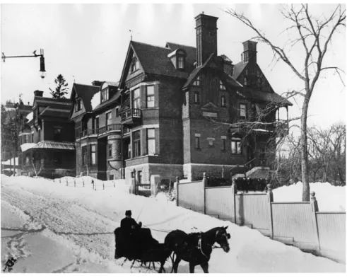 Figure  11  3455-3457  avenue  du  Musée,  Reésidence  de  Frederick Redpath, avenue Ontario, Montréal, vers 1890