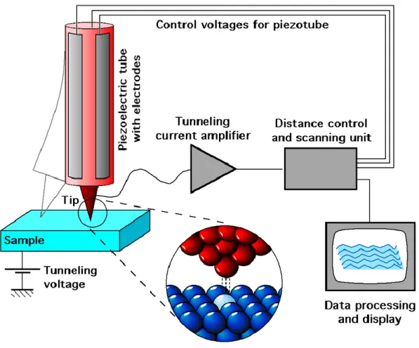 Figure 2.4  Schematic  diagram  of  the  scanning  tunneling  microscopy,  produced  by 