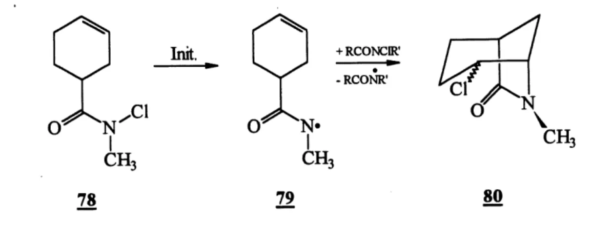 Tableau 4. Cyclisadon radicalaire du N-chloroamide J8