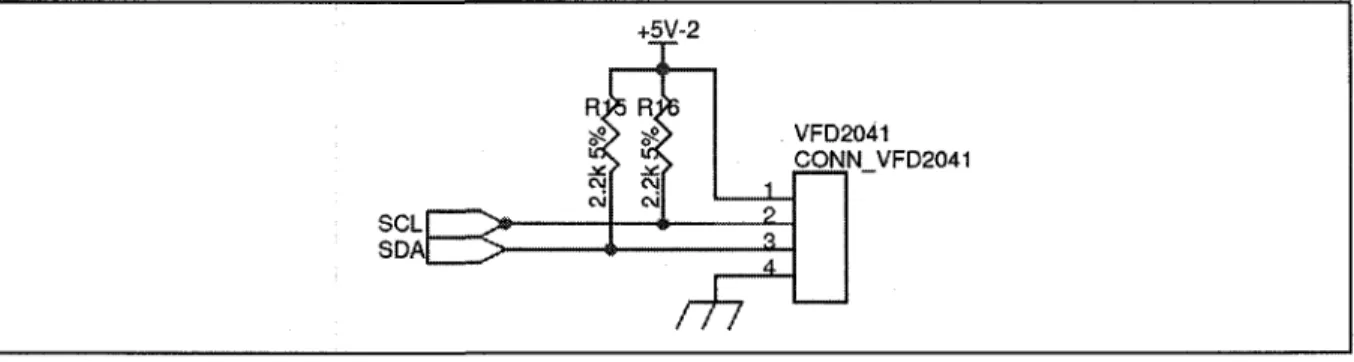 Figure 4-2 - Schema electrique de la connexion de l'afficheur VFD2041 
