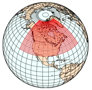Figure 2.1 – Grille du MRC (rouge) encastrée dans la grille du MCG (noir). Les mailles du MRC sont seize fois plus petites que celle du MCG.
