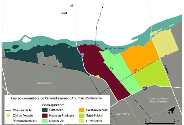 Figure 2.2 : Carte de localisation de la Cité de l’Acadie 