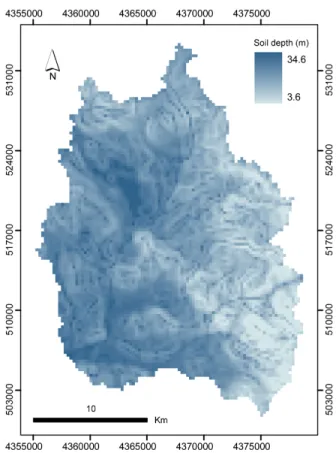 Figure 2.4. Base map for the Rio Mannu catchment, obtained from the DHSVM model. 