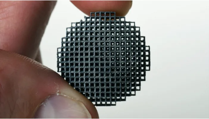 Figure 2.12 – Example of the metal only Luneburgh lens using metal printing addittive manufacturing process is presented