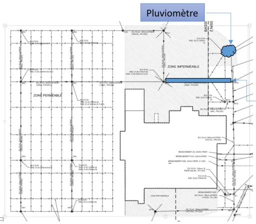 Figure 3.12  Plan du réseau de drainage du site Stonedge à Chambly 