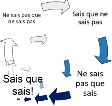 Figure 29 – Perspective cyclique des étapes d'acquisition de la connaissance 