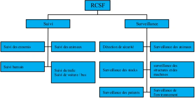 Figure 1.4 – Les applications de RCSFs.