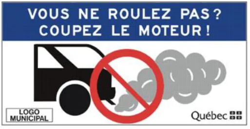 Figure 2.1 : Panneau de signalisation conforme aux exigences du programme Coupez  le moteur! 
