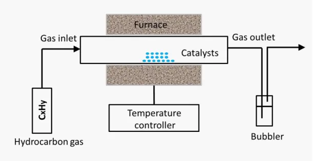 Figure 3.4 Schematic diagram of the CVD reactor for CNTs growth [13]. 