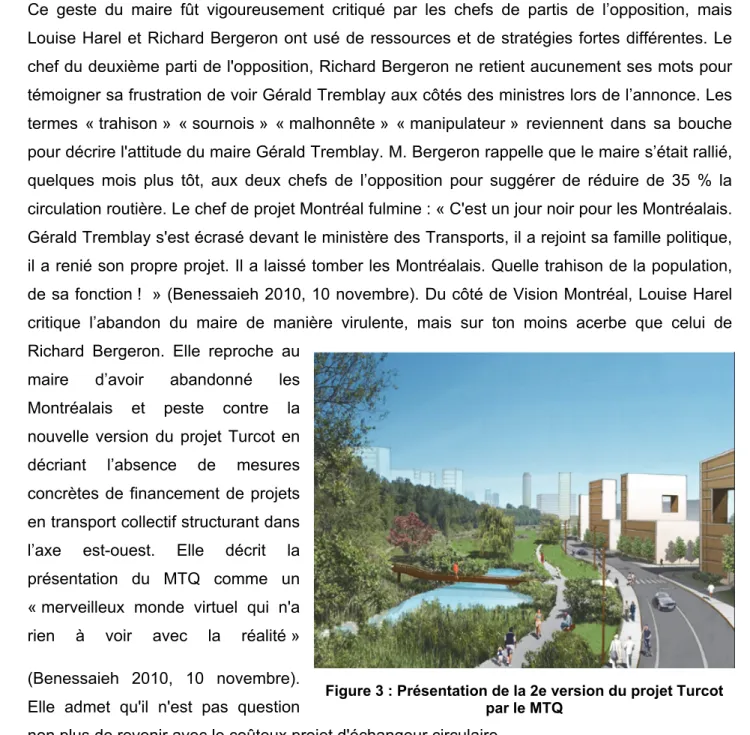 Figure 3 : Présentation de la 2e version du projet Turcot  par le MTQ 