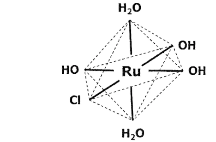 Figure  7: Exemple  d'une  configulation  octaédlique  tle I'espèce ruthénique  Ru(OH).CI'2H.O.