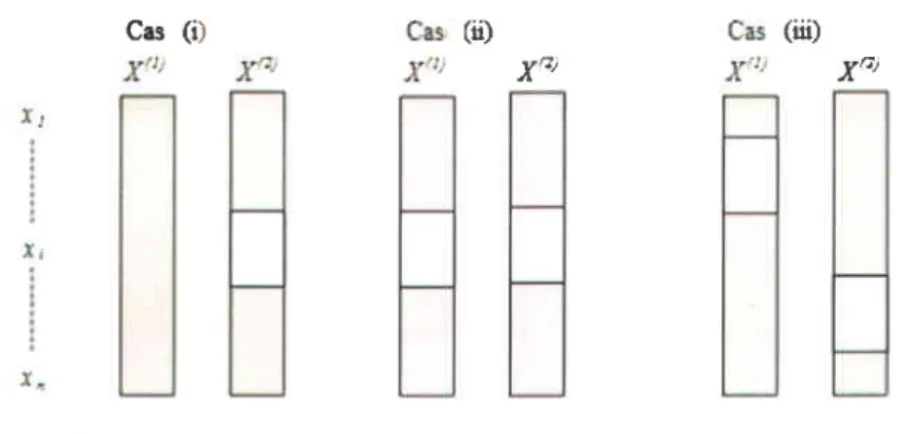 Figure 2 : Exemples  de situation de données  manquantes.