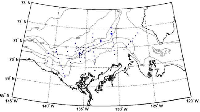 Figure 2.11: Location of the sampling stations in 2009 during the Malina program.