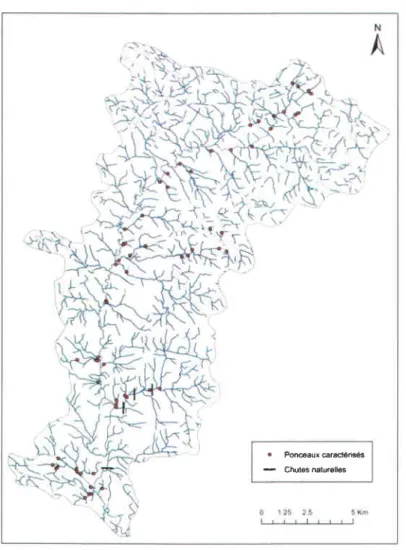 Figure 7 Ponceaux forestiers et chutes naturelles du bassin yersant Saint-Louis