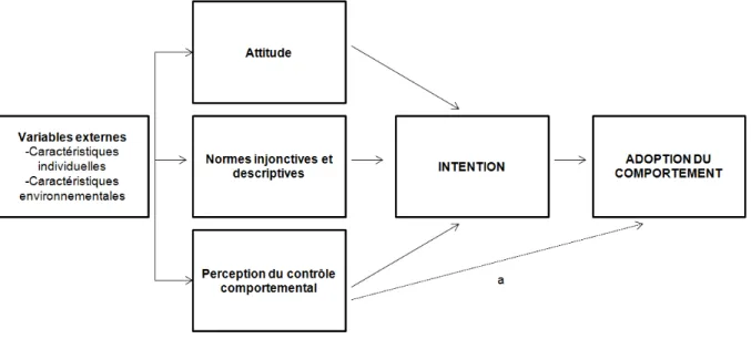 Figure 4 : Modèle de la théorie du comportement planifié 