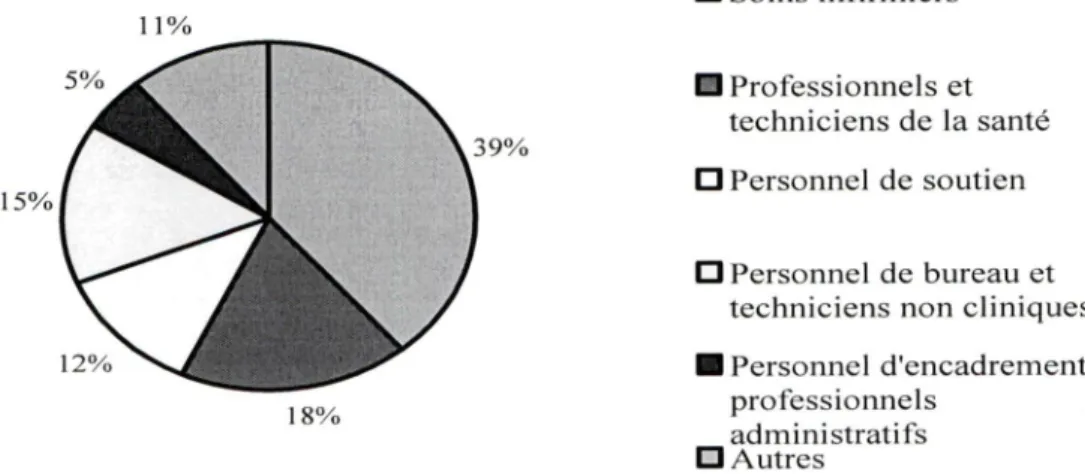 Figure 1. Pourcentage des participants appartenant aux différents secteurs d'emploi.