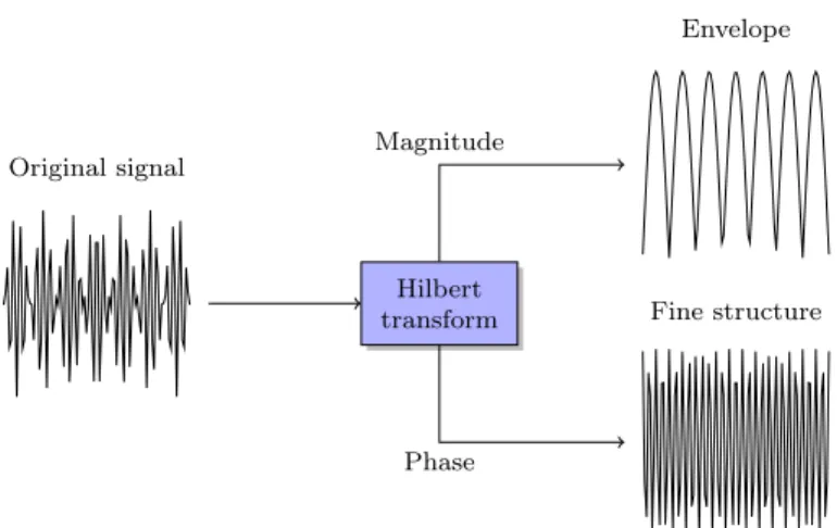 Figure 2.1: Decomposition of a signal into its temporal envelope and fine structure.