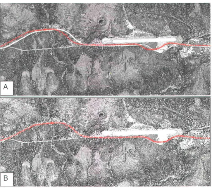 Figure 6.2  QuickBird panchromatic image with superposed road ground control points (GCPs)