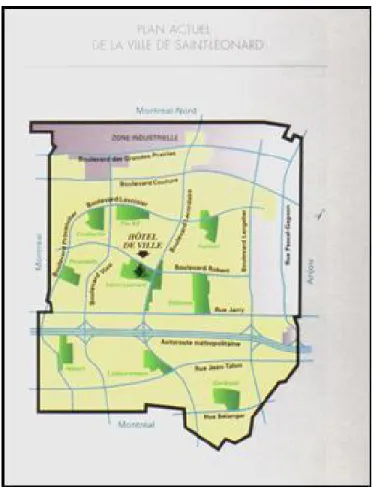 Figure 7 : Plan de la ville de Saint-Léonard en 1964 