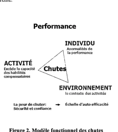 Figure 2. Modèle fonctionnel des chutes