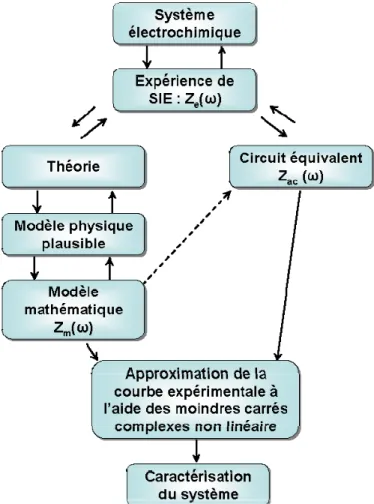 Figure 2-8.   Diagramme d’analyse des résultats d’impédance en passant par la  modélisation