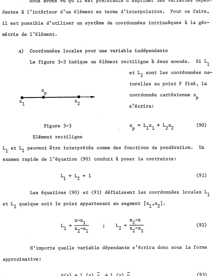 Figure 3-3 x^ = L^ + L^x^ (90) Element rectiligne