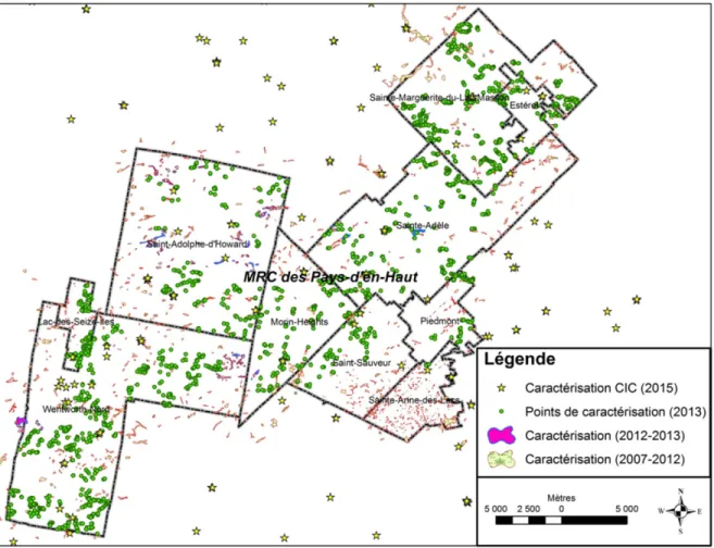 Figure 1.2 : Cartographie des travaux d’inventaire et de caractérisation  1.3.2  Cartographie détaillée des milieux humides de CIC 