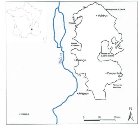 Figure 2-3. Localisation des bassins de Valréas et Carpentras .))