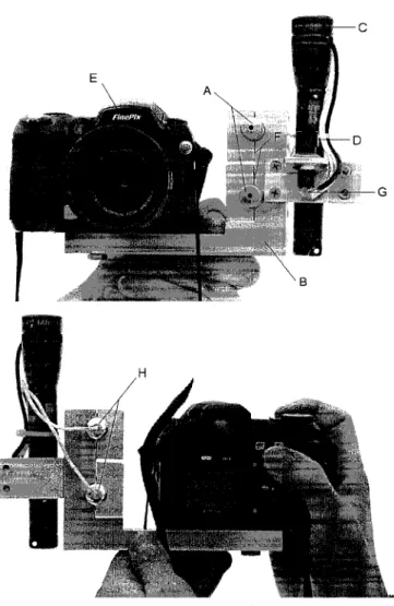 Figure 1: The aluminum frame holding two parallel lasers and a camera used to  photograph ibex in the Gran Paradiso National Park, Italy, summer 2005