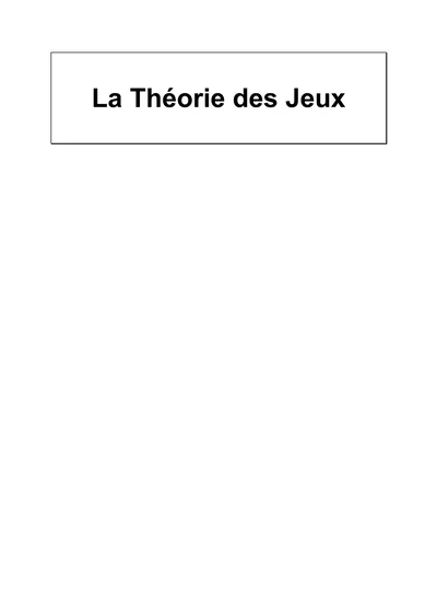 Td Corrigé Théorie Des Jeux Pdf