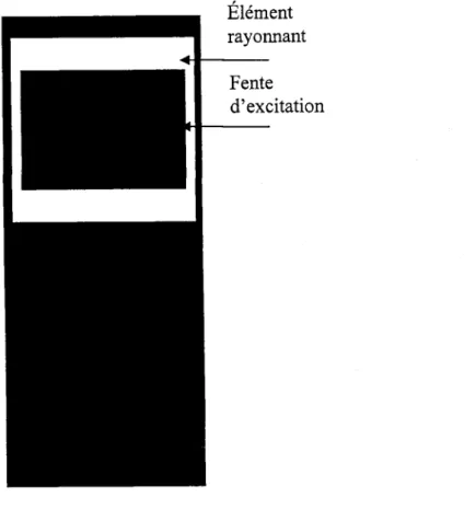 Fig. 6.1 : Disposition  de 1'antenne  à fente alimentée  par une ligne coplanaire.