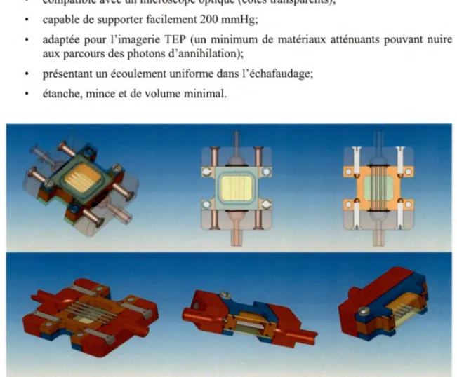 Figure  7.  Représentations  tridimensionnelles  de  la chambre de  culture réalisées  lors  de  sa  conception