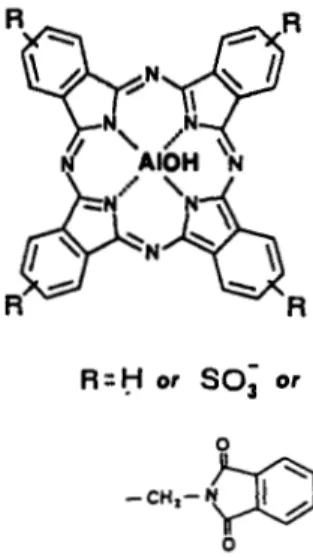Figure 1. Chemical  structure  of  sulfonated phthalimido-  methyl aluminum phthalocyanines (AIOH-PcSP)
