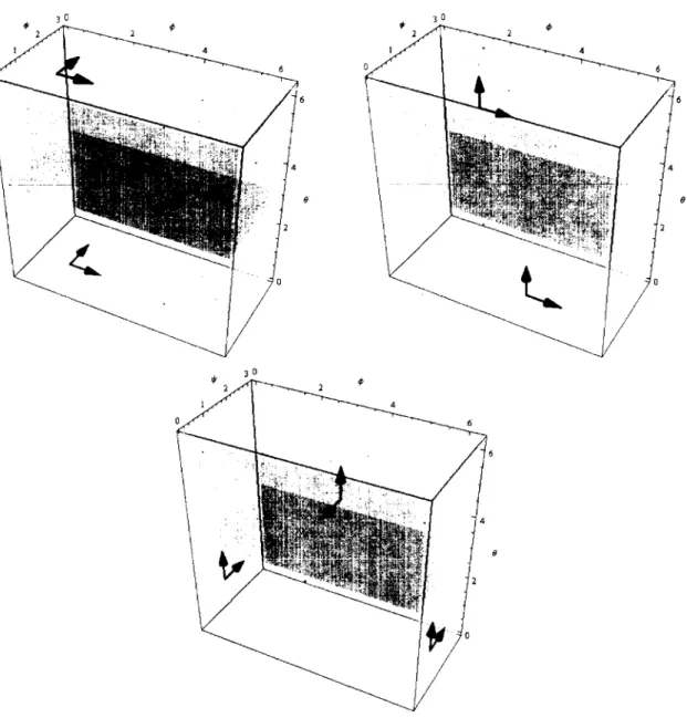 Figure 2.2 - Le  relevé de  trois  paires de  vecteurs de  Ein^ ,  en  noir,  représentées sous 