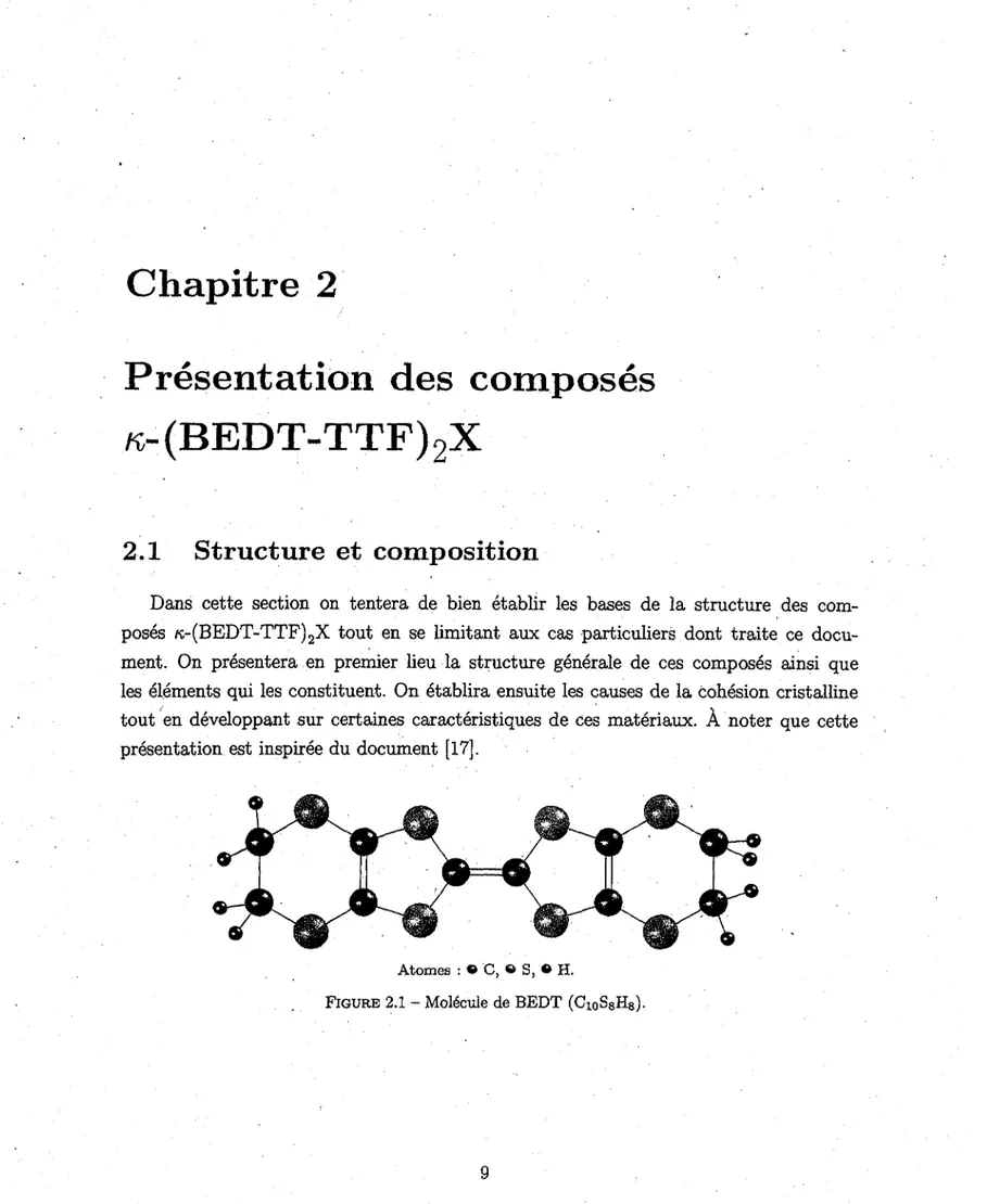 FIGURE  2.1 - MoMcule de BEDT (Ci 0 S 8 H 8 ). 